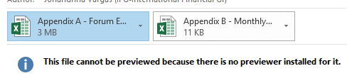 attachment preview excel email