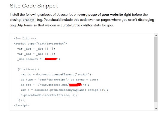 2 Drip code snippet