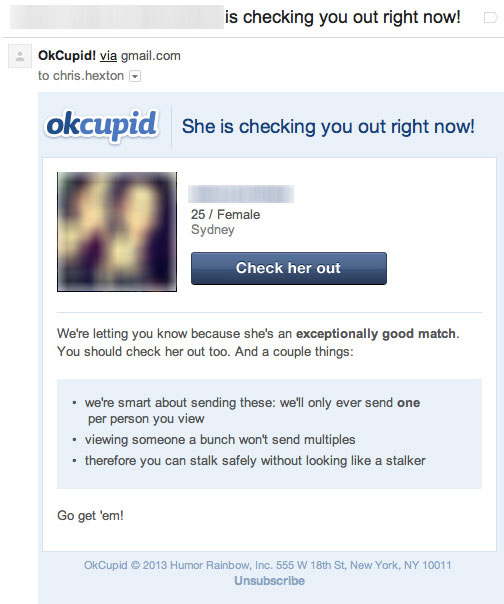 OkCupid Triggered Email Marketing