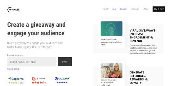 vyper best giveaway list growth tool