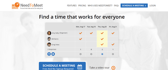 need to meet scheduler