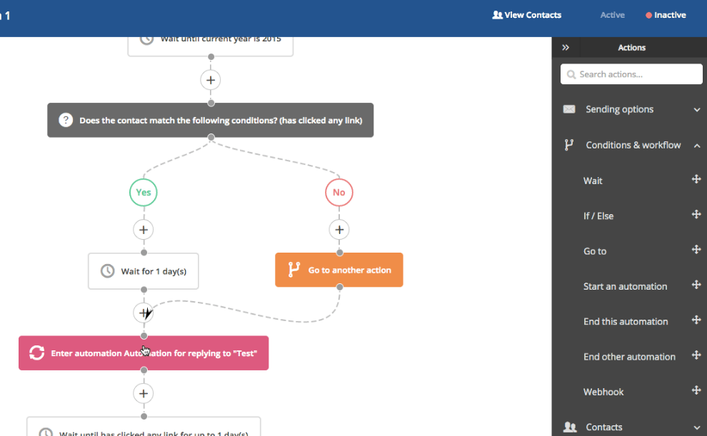 ActiveCampaign marketing crm automation workflow