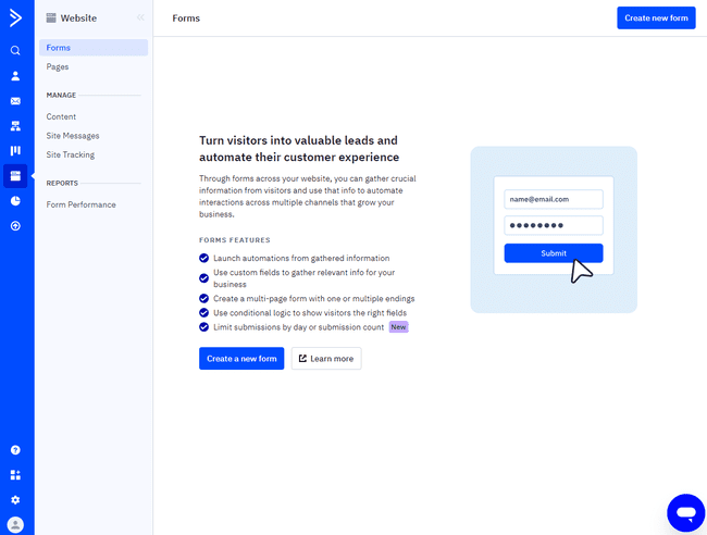 ActiveCampaign lead capture options