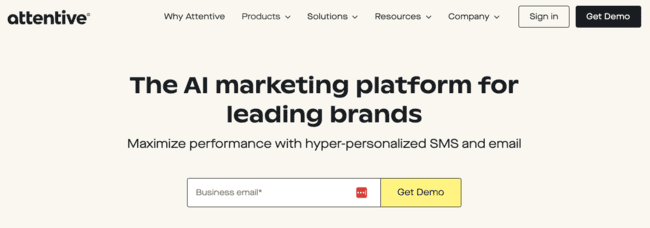 attentive text messaging software SMS marketing