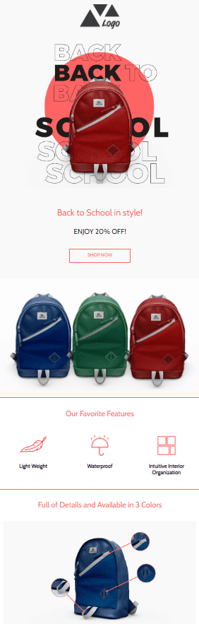 Back-to-school offer newsletter template