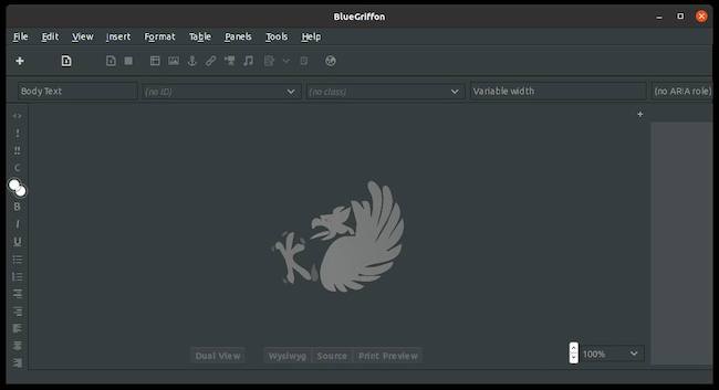 BlueGriffon html editor interface