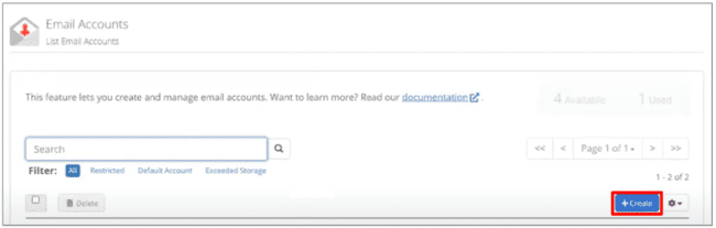 Bluehost create a new custom email address