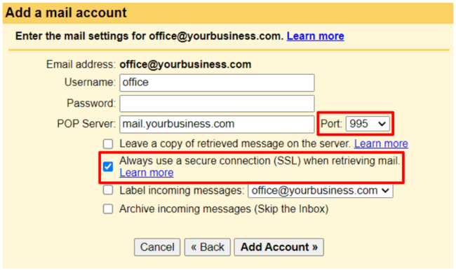 Configurar los ajustes de la cuenta de Gmail