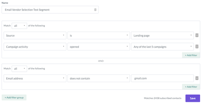 EmailOctopus Review segment and filter contacts