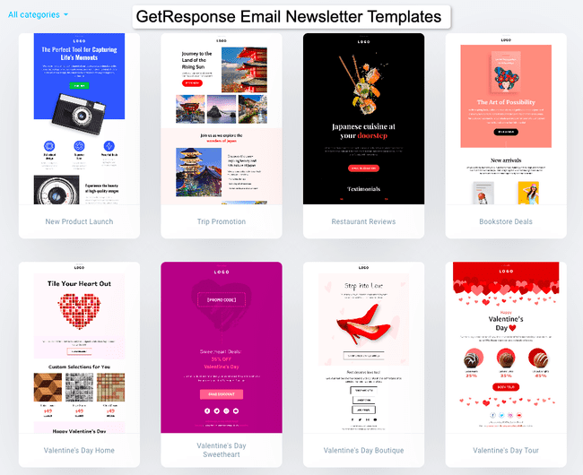 GetResponse email newsletter templates