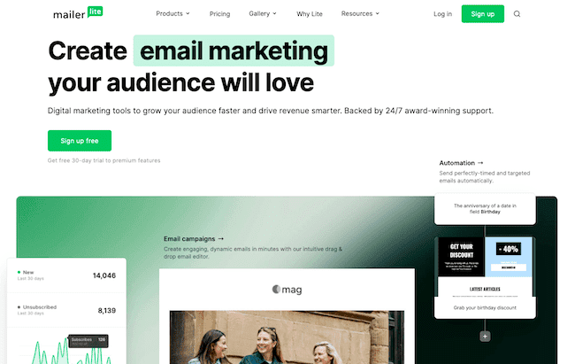 Herramienta gratuita de automatización del email marketing Mailerlite