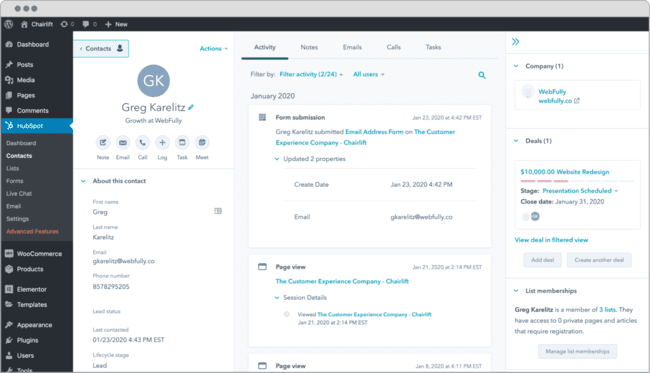Hubspot crm platform with sales and marketing service tools
