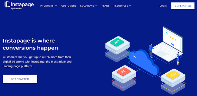 Instapage landing page optimization tool homepage