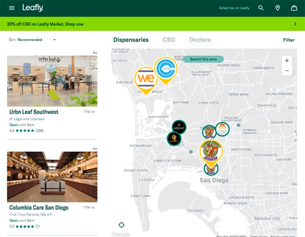 Listados de Leafly