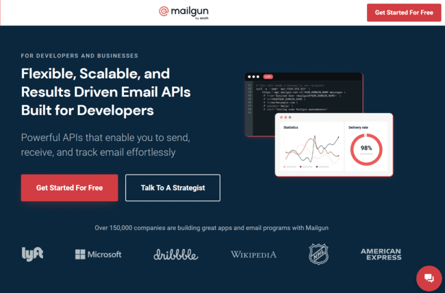 Mailgun email service provider for developers
