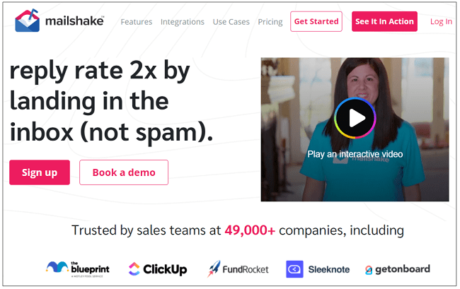 Mailshake home page