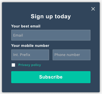 Mailup sign up form example