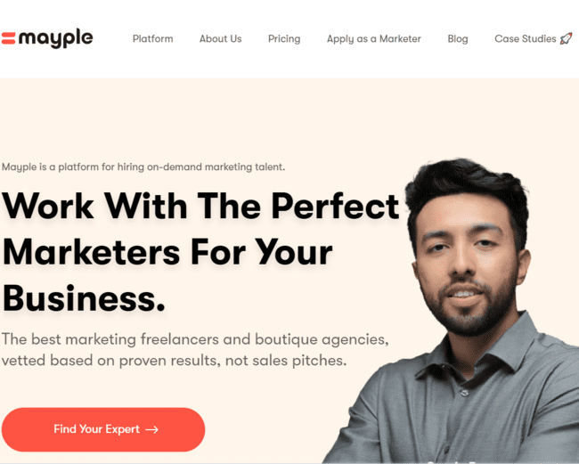 Mayple home page best freelance websites