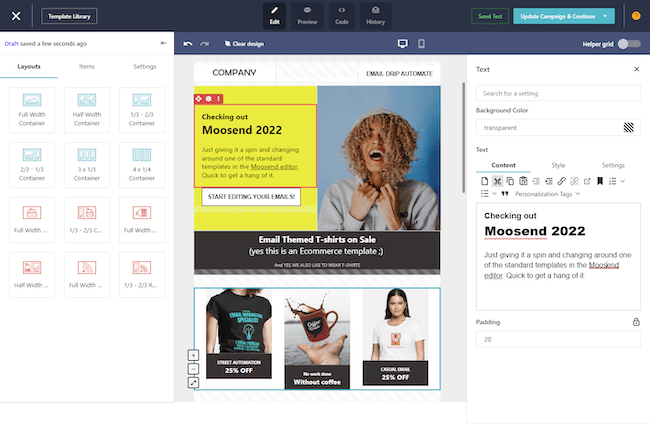 Moosend Email Editor Review free cheap email software