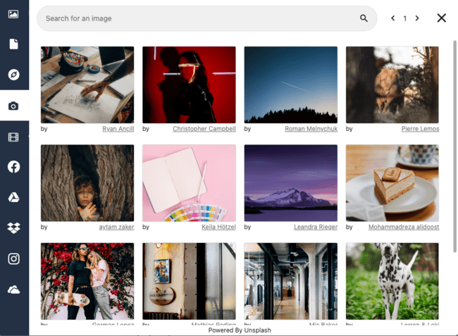 Moosend Review image source options stock photo library