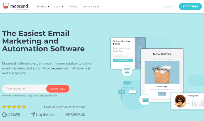 constantcontact alternatives email newsletter moosend