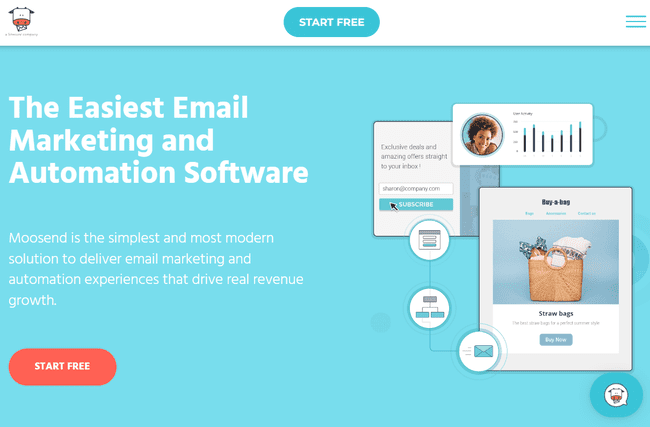 Moosend school newsletter builder and sending service