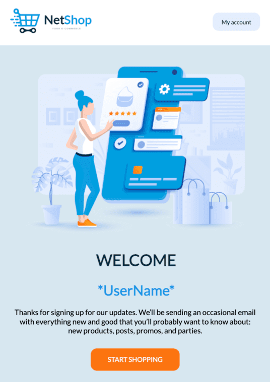 simplest free ecommerce email template