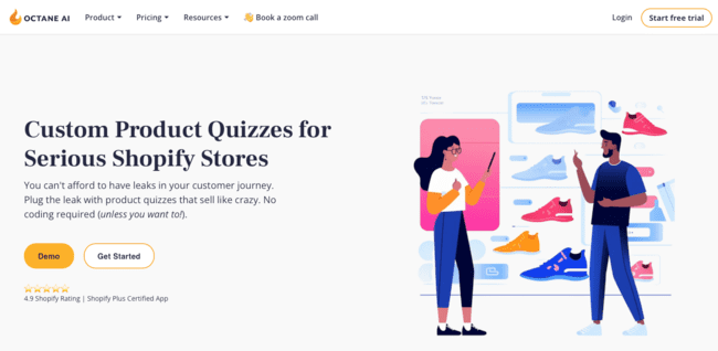 Octane AI sms marketing tool text messages quizzes