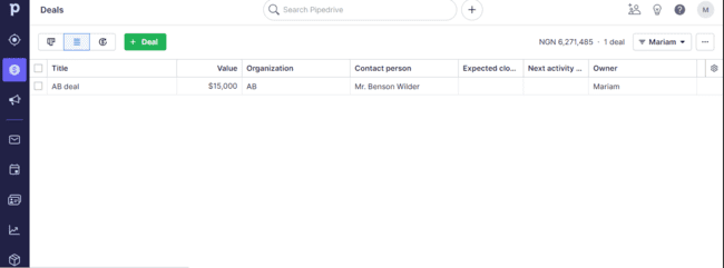 Pipedrive sales crm deals pipeline