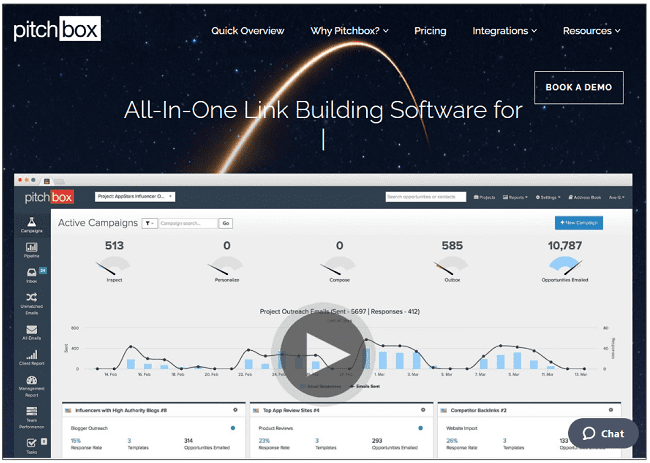 Pitchbox home page