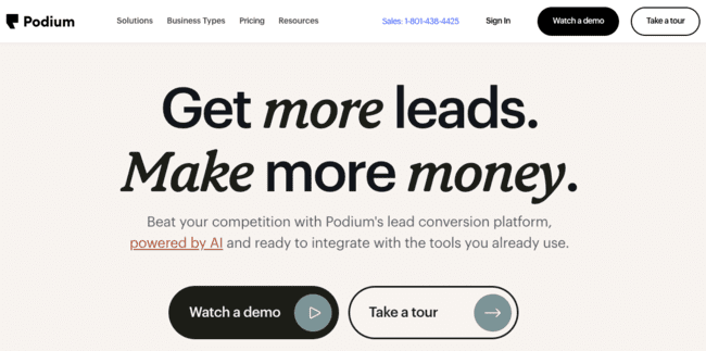 Podium sms marketing software text messaging platform
