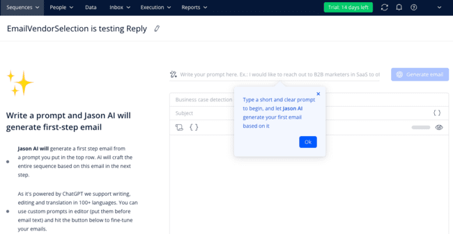 Reply email outreach software tool cold emails AI writer