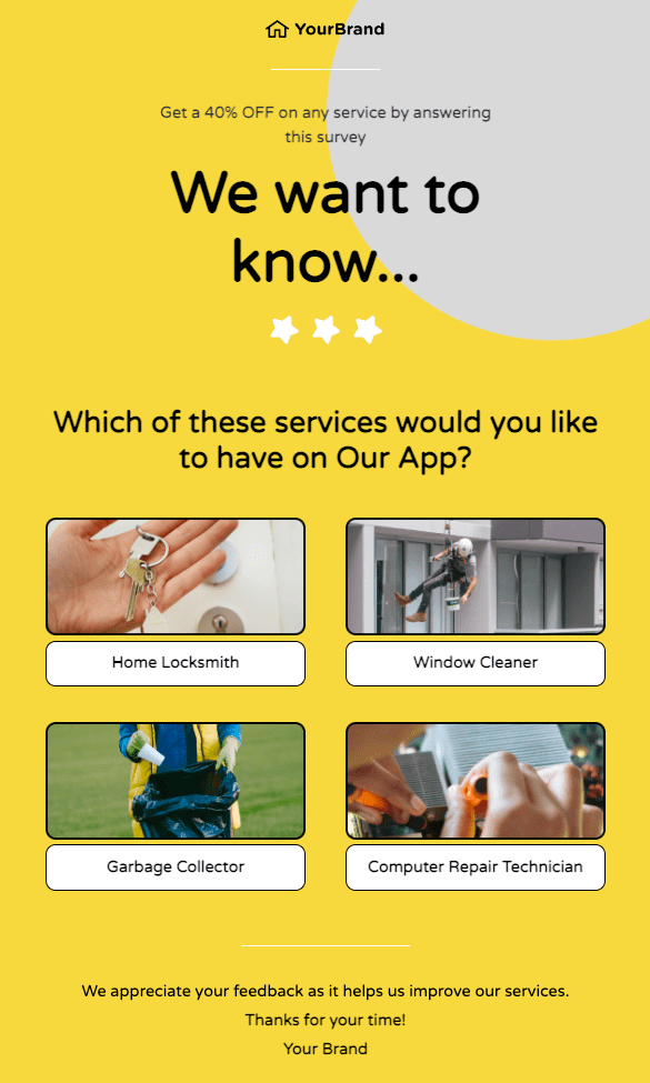 SaaS survey email template