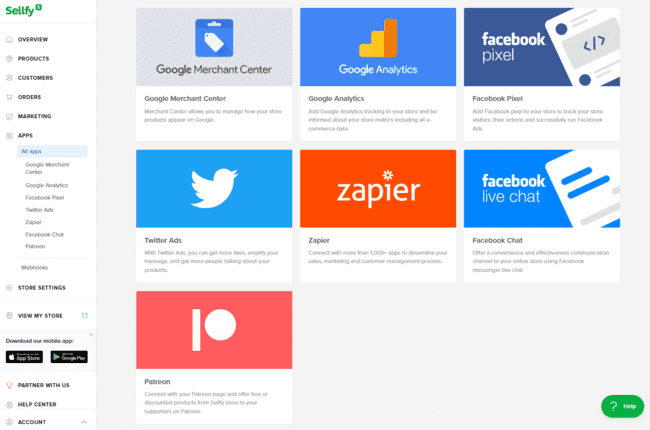 Sellfy integrations
