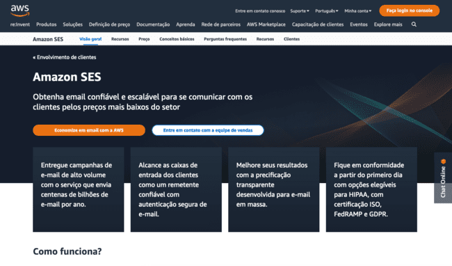 Servidor smtp Amazon SES