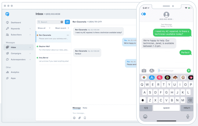 SimpleTexting sms marketing tool