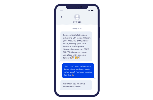 vip sms message for loyal customers