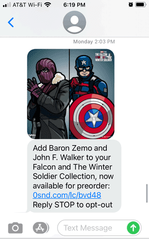 product and feature launch SMS message
