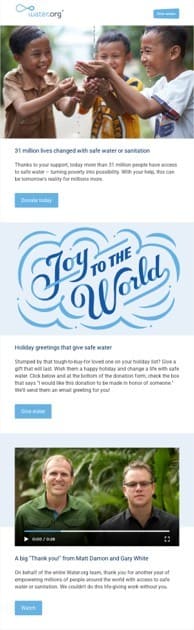Water.org nonprofit newsletter