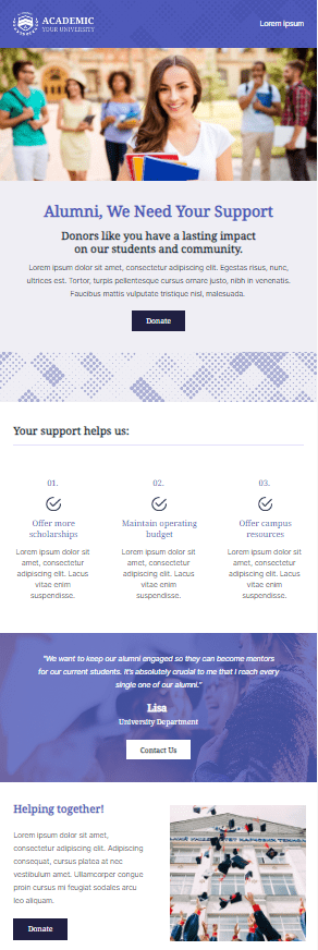 alumni fundraising newsletter template