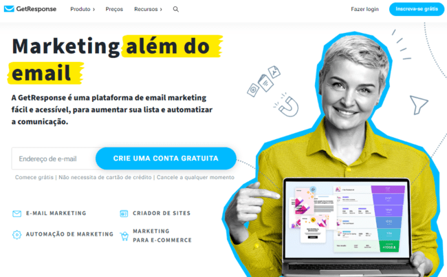 automação de e-mail marketing Getresponse económico