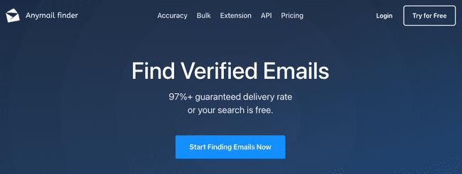 búsqueda de dominio de Anymail Finder con validación directa del servidor