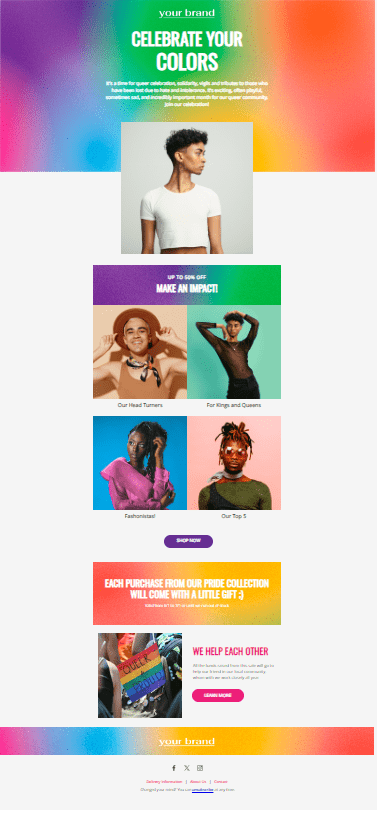 colorful newsletter template example images Beefree