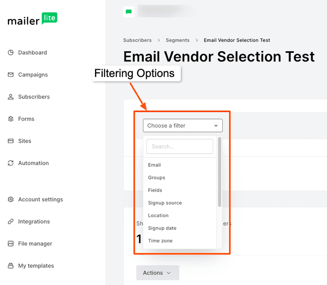 creating a segment in MailerLite vs Mailchimp