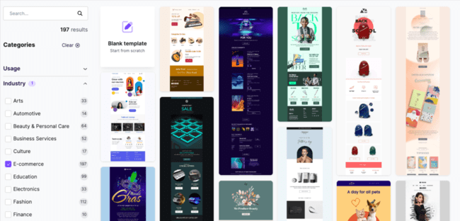 ecommerce email templates free Beefree builder