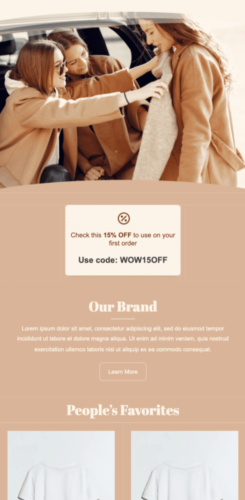 great ecommerce welcome email template