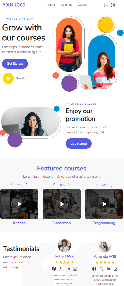 education courses newsletter template
