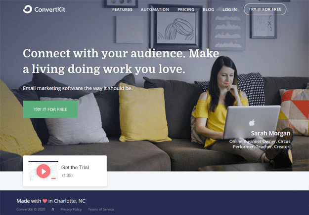 email marketing para blogueiros do ConvertKit