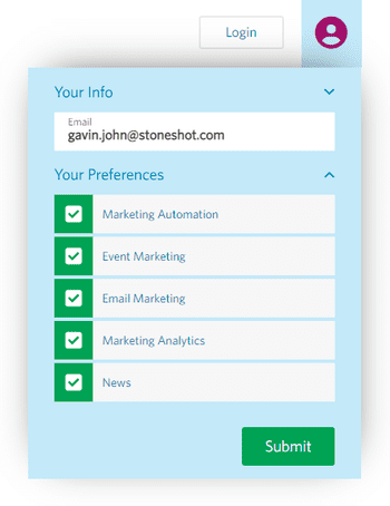 email marketing software preference management for financial services