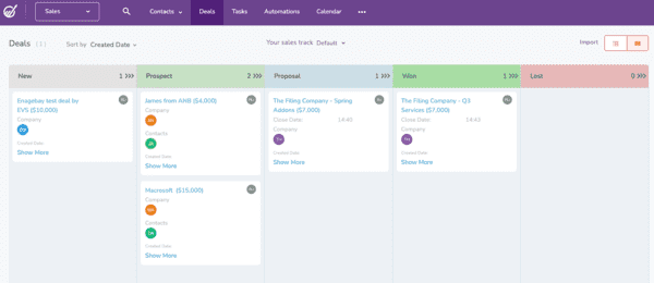 engagebay review sales tracking